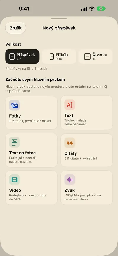 Vložte prvky. Rozvržení je hotové.