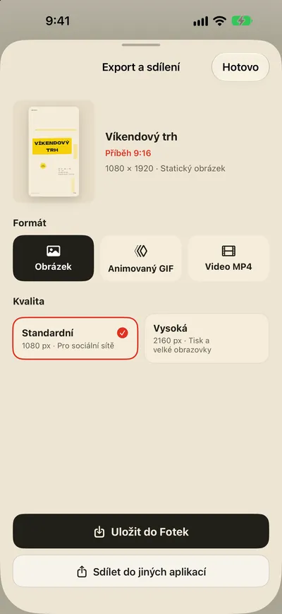 Uložte do Fotek. Sdílejte hned.
