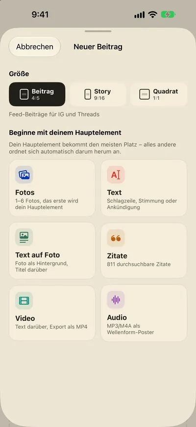 Einfach hinzufügen. Das Layout steht.