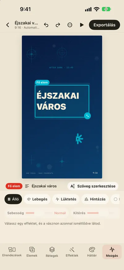 Mozgáseffektek és GIF/MP4-exportálás