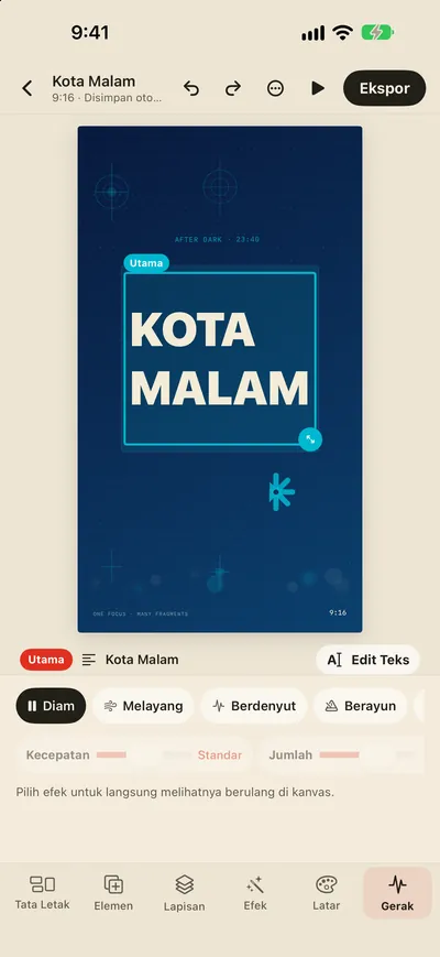 Efek gerak dan ekspor GIF/MP4