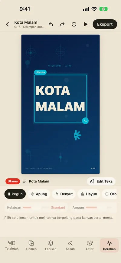 Kesan gerakan dan eksport GIF/MP4