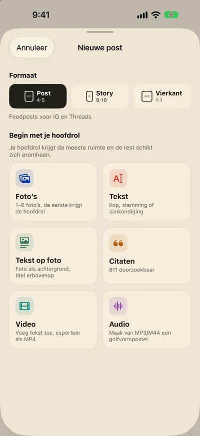 Gooi het erin. De lay-out staat.