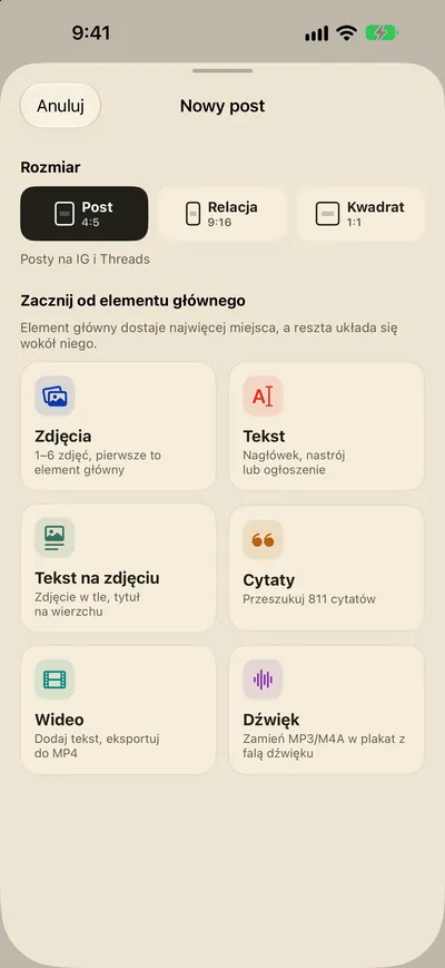 Wrzuć materiał. Układ gotowy.