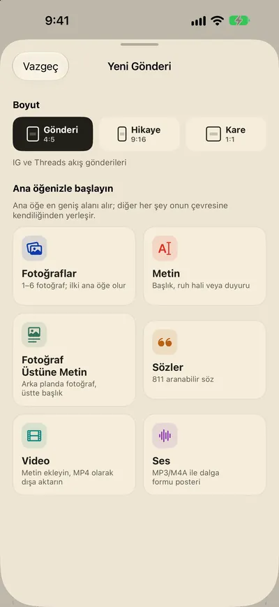 Öğeleri bırakın, düzen hazır.